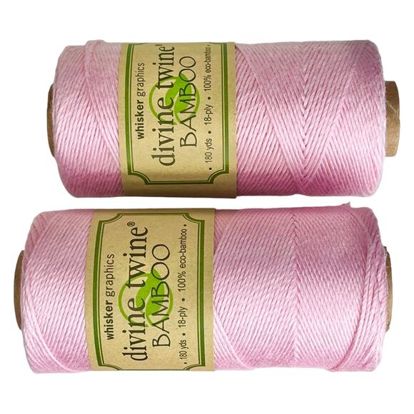 NEW Pack (2) Bakers Twine 100% ECO BAMBOO 180 Yards 18 PLY Pink String NWT - Picture 3 of 4
